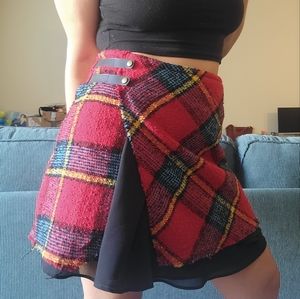 Urban Outfitters + XXI reworked/upcycled plaid wrap skirt ❤️🖤
